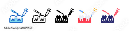 Dental Surgery Multiple Style Icon Set Collection. 