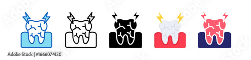 Toothache Multiple Style Icon Set Collection. 