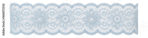 Blue lace ribbon with scalloped trim