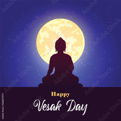 Happy Vesak Day. Vesak day creative poster, banner, social media post, postcard, background, backdrop, greetings card, template, web banner, cover design etc. Happy Buddha Purnima.