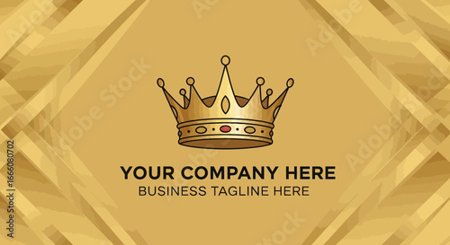 Golden Crown Logo with Ornate Design for Business Branding