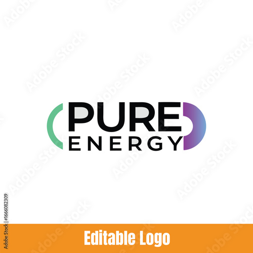 PURE ENERGY Logo Featuring Gradient Design Elements