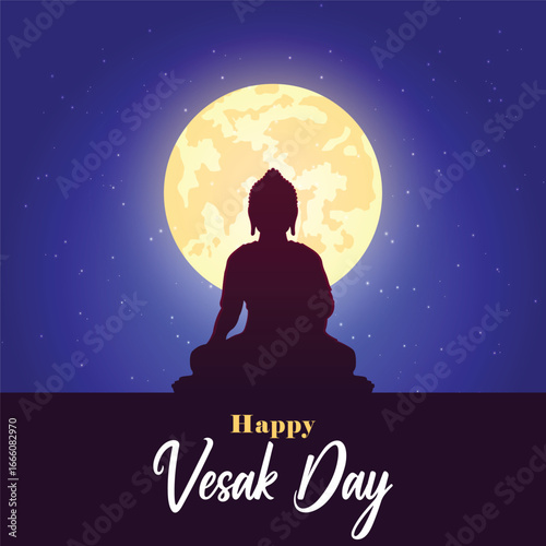 Happy Vesak Day. Vesak day creative poster, banner, social media post, postcard, background, backdrop, greetings card, template, web banner, cover design etc. Happy Buddha Purnima.