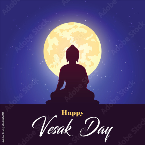 Happy Vesak Day. Vesak day creative poster, banner, social media post, postcard, background, backdrop, greetings card, template, web banner, cover design etc. Happy Buddha Purnima.