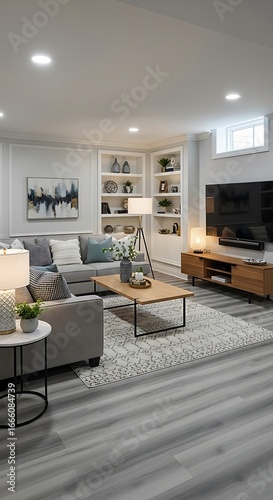 Modern basement living room
