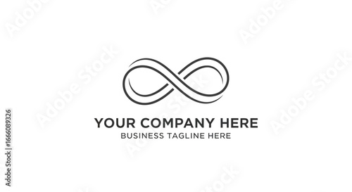 Simple Black Infinity Symbol Logo Design for Business Branding.