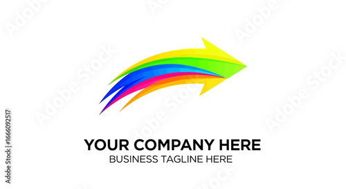 Free Download Vibrant Rainbow Arrow Symbolizing Growth and Progress - GFXLoad