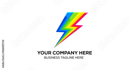 Free Download Vibrant Rainbow-Colored Lightning Bolt Logo Design - GFXLoad