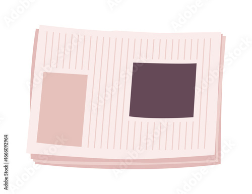 Cartoon newspaper. Daily journal press tabloid with headline front page, city paper magazine newsprint publication, folded daily journal and newspapers