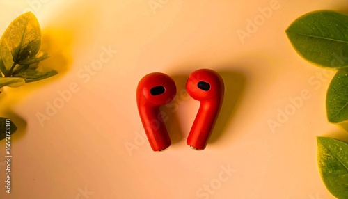 Red Wireless Earbuds Stylish Audio on the Go