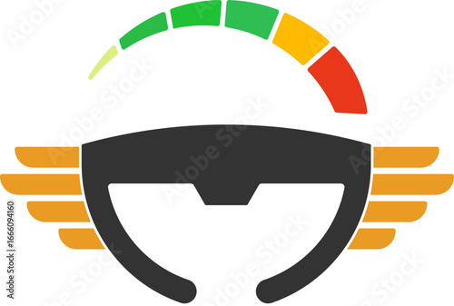 Car steering wheel logo illustration vector