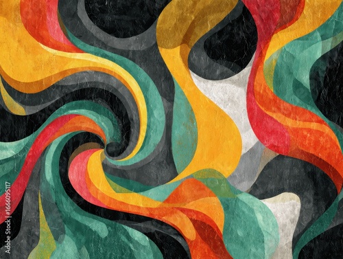 Modern Art Elegance: Swirling Colors and Geometric Patterns Abstract Background