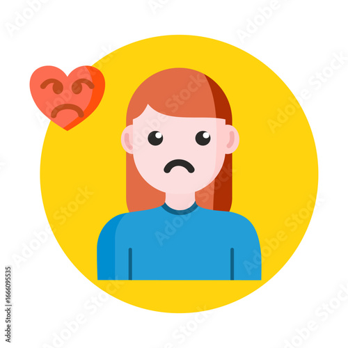 Dissatisfied icon on white background.