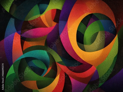 Modern Art Elegance: Swirling Colors and Geometric Patterns Abstract Background