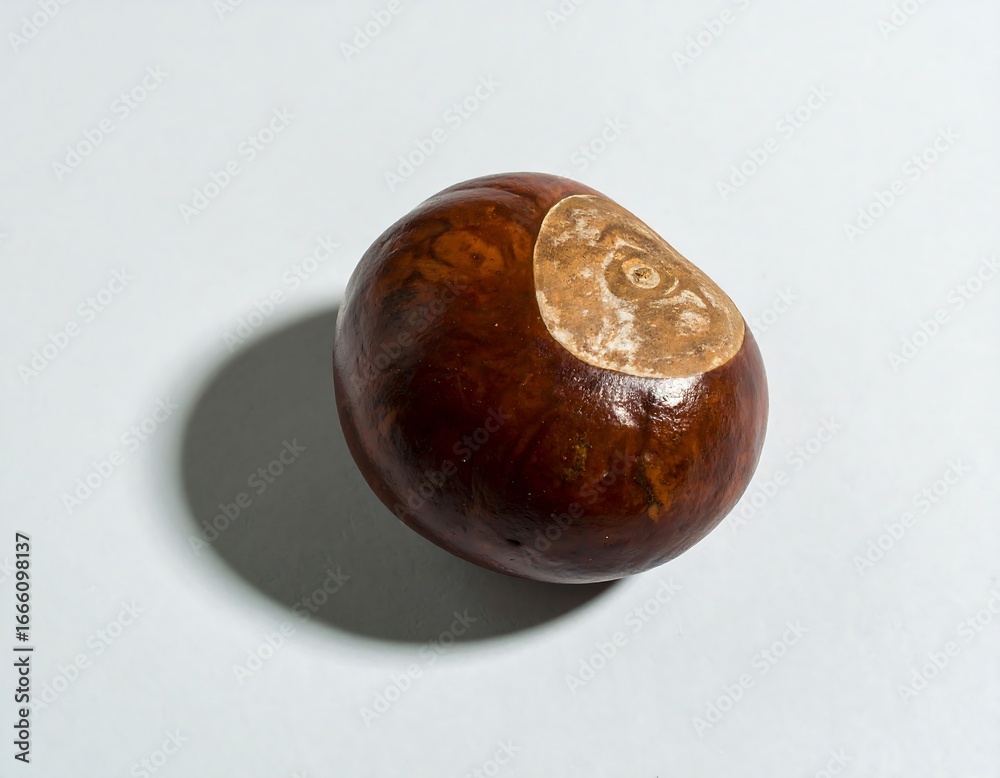 Obraz premium Single chestnut on white background