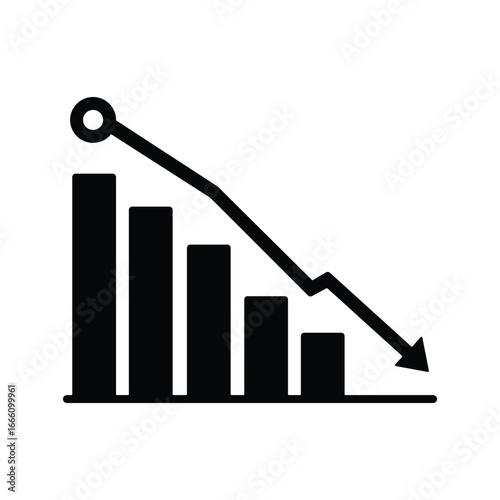 Corporate chart showing financial loss icon