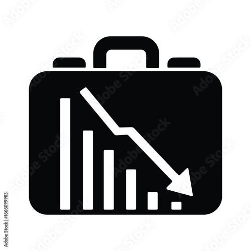 Corporate chart showing financial loss icon