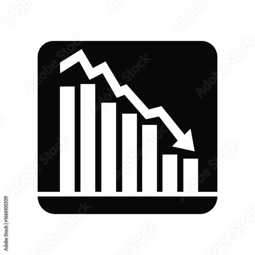 Corporate chart showing financial loss icon