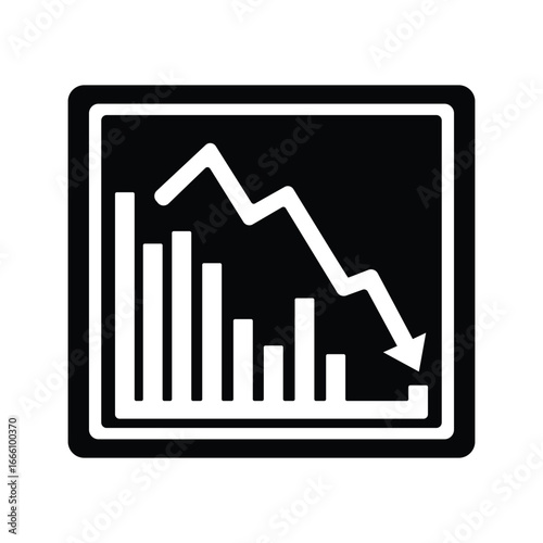 Corporate chart showing financial loss icon