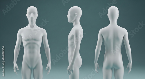 3d human anatomy models front side and back views for medical education and research