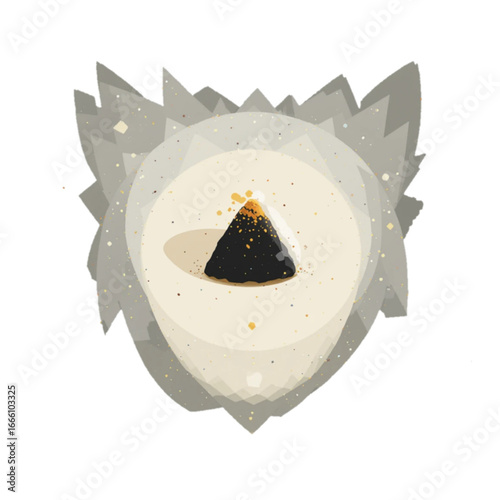 Flat colored onigiri vector illustration on a plain background 