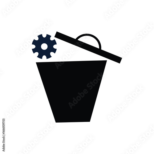 Vector icon of a settings gear with a delete or remove symbol, representing deleted configuration, removed settings, or disabled options. Perfect for apps, websites, admin panels, and UI/UX design.