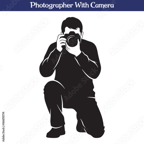 Photographer Silhouette with Camera 