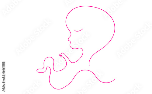 grafica, disegno, feto, bambino,, stilizzato, linea, linea singola,, filo, gravidanza, maternità