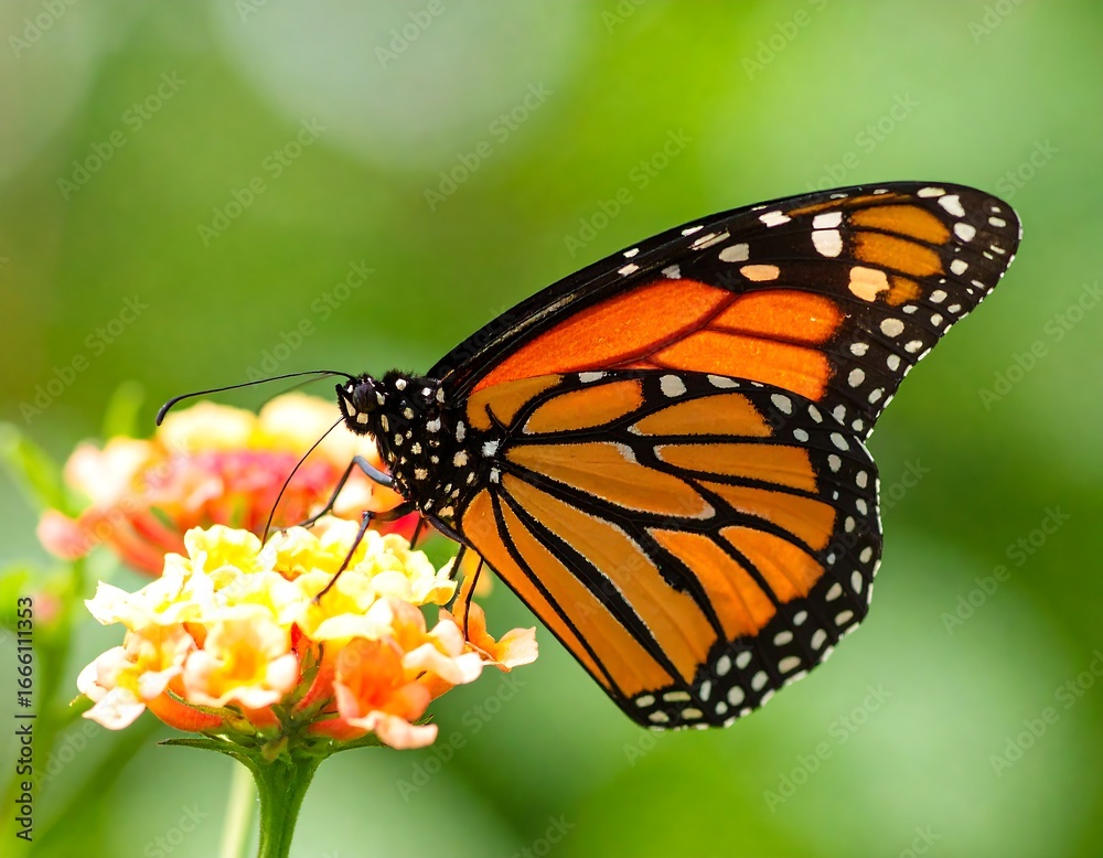 Fototapeta premium Monarch butterfly on vibrant flower