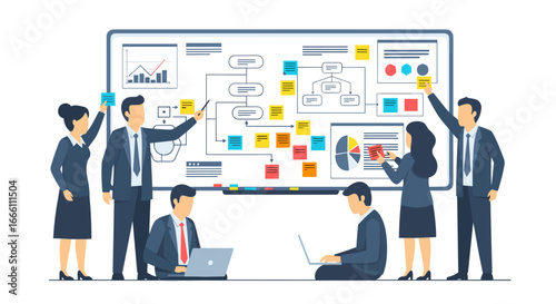 Two colleagues collaborating on a project using colorful building blocks in a modern office