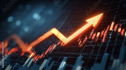 Rising Arrow Stock Market Growth Chart, Financial Success stock image