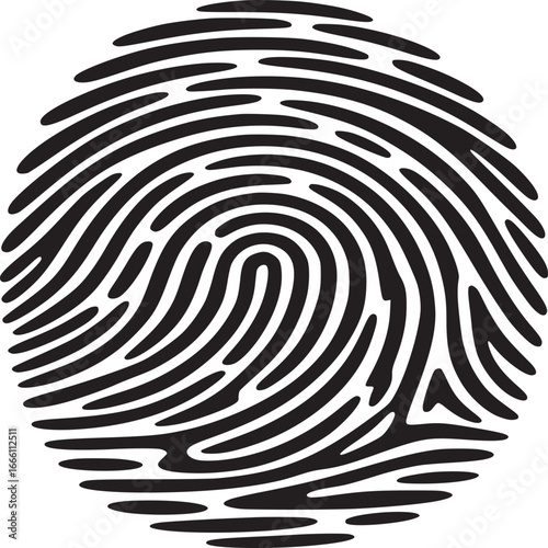 Unique fingerprint design element for security, technology, or identity verification concepts