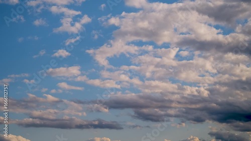  white clouds and blue sky time lapse