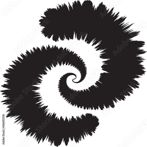 Dynamic swirling black vortex with hypnotic depth, perfect for abstract designs and captivating backgrounds