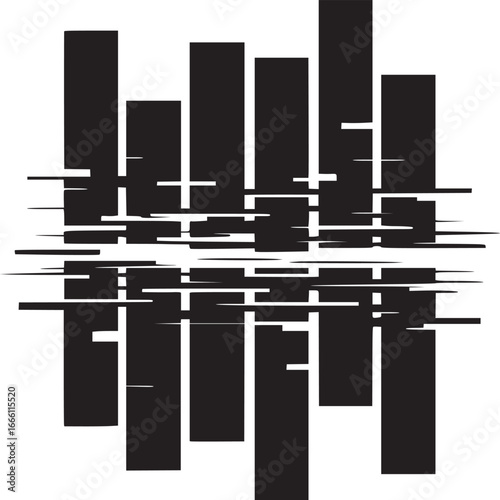 Stunning minimal black and white abstract design with strong geometric shapes and edgy modern flair
