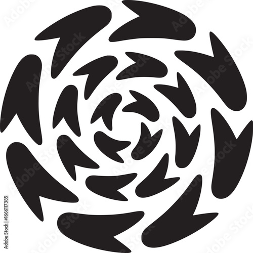 Dynamic swirling vortex of abstract shapes creates a modern and eye-catching design element for your project