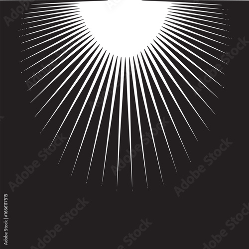 Stunning black and white abstract design with radiating lines for a modern and elegant background usage
