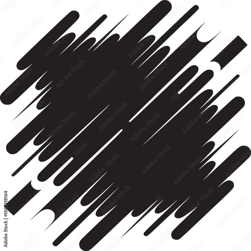 Obraz premium Dynamic black streaks create modern abstract pattern for backgrounds or creative design projects