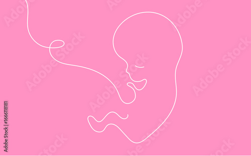 grafica, disegno, feto, bambino,, stilizzato, linea, linea singola,, filo, gravidanza, maternità