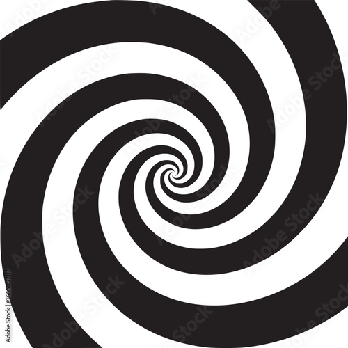 Dynamic black and white spiral creates a mesmerizing effect, perfect for abstract backgrounds and designs