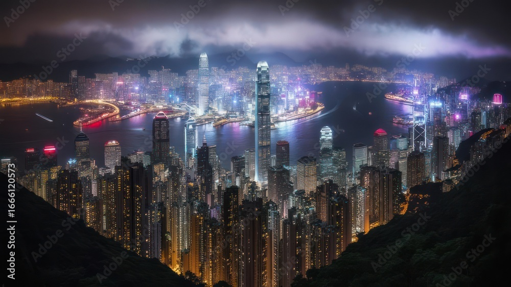 custom made wallpaper toronto digitalNight cityscape panorama