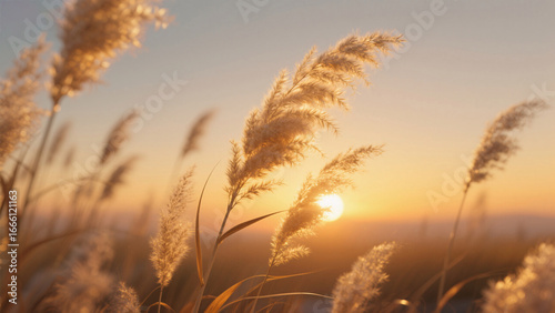 golden wheat field at sunset
