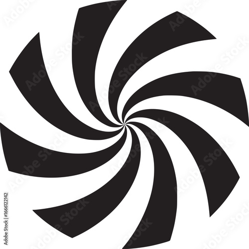 Dynamic swirl design in black and white creates a hypnotic and captivating visual effect that is modern art