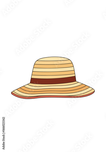 Chic straw sun hat with striped design perfect for stylish summer protection and beach days