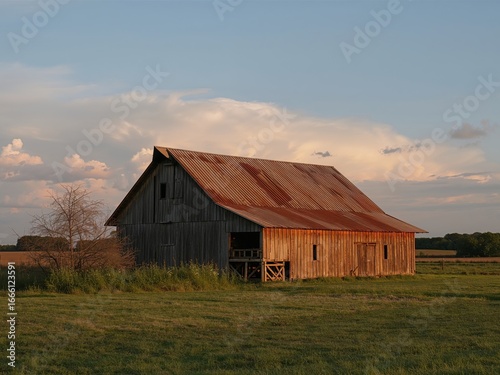 Wooden Structure Under a Sky with Soft Light, Featuring Textural Elements.