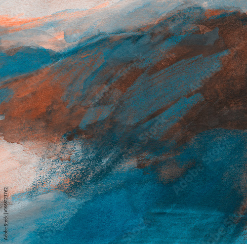 Artist-made painting. Mixed media on coloured paper. Versatile artistic image for creative design projects: posters, banners, websites, cards, magazines, prints and wallpapers. Modern art.