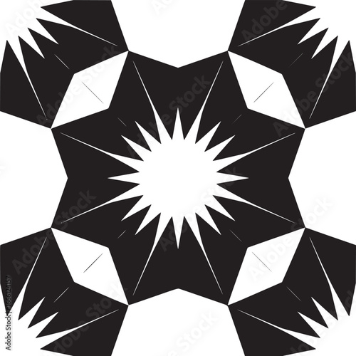 Dynamic black and white geometric pattern creates a modern and striking visual impact for backgrounds