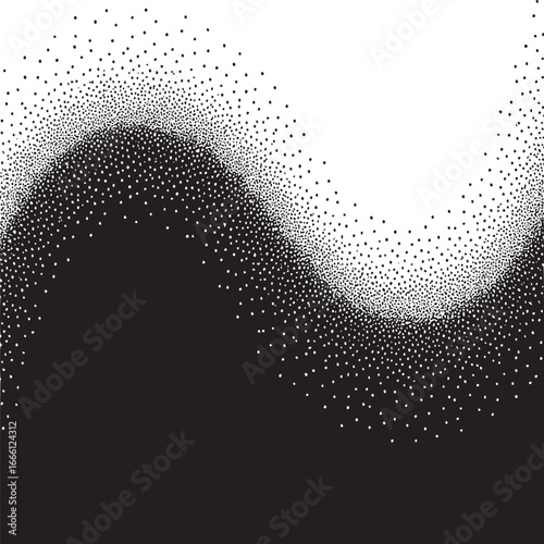 Stunning black and white halftone wave pattern perfect for modern design and creative backdrops