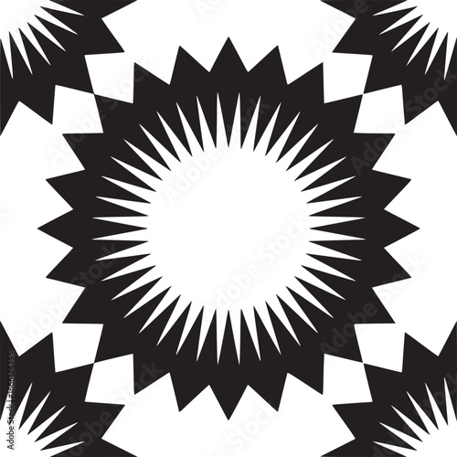 Bold black and white geometric pattern for modern designs and impactful visual statements instantly grabs attention