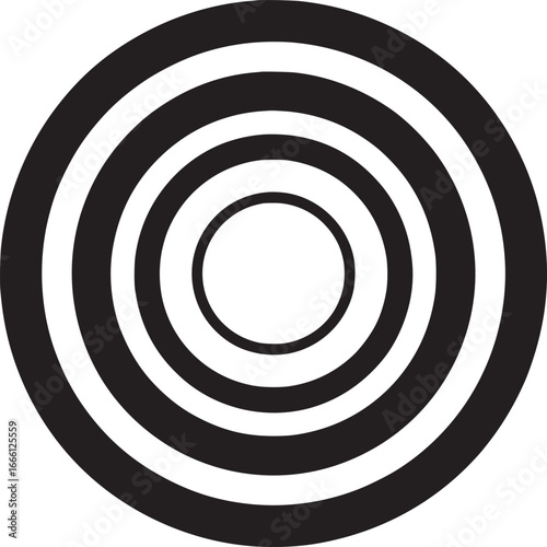 Striking black and white concentric circles creating a dynamic optical illusion effect for modern design